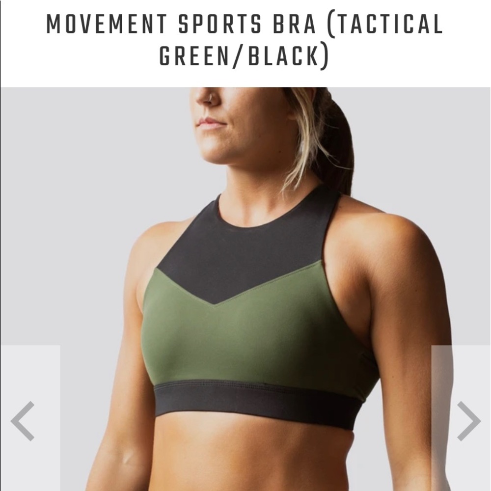 Born primitive green/black size small sports bra